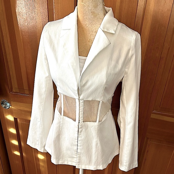 Mesh Hook and Eye Blazer Jacket - Picture 8 of 16